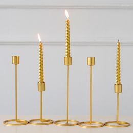 Candle Holders Iron Candlestick Decorations Gold European Style Dining Table Wedding Gifts Candlelight Dinner Props