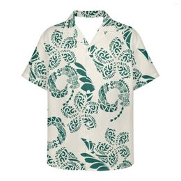 Men's Casual Shirts Polynesian Tribal Hawaiian Totem Tattoo Hawaii Prints Summer Shirt For Men Beach Clothing Fashion Short Sleeve