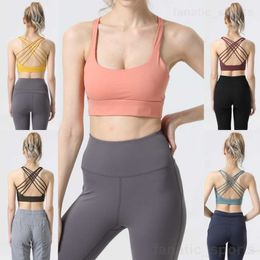 Women Gym Yoga Vest Shockproof Sport Tank Top Sleeveless Workout Bra Lingerie Exercise Tops Wear Beautiful Back Thin band Underwear Stretch