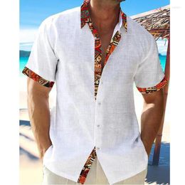 Men's Casual Shirts Fashion Men's Vintage Cotton Linen Loose Tops Short Sleeve Tee Shirt Spring Summer Handsome Men