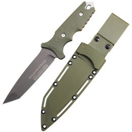 440C Steel Titanium Plated Fixed Blade Utility Knives Hunting Survival Knife Tactical Military For Camping Outdoors Self Defense And EDC 277 313