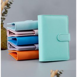 Notepads 12 Styles A6 Leather Notebook Binder Creative Notepad Er Simple Portable Diary Case School Office Supplies Drop Delivery Bu Dhl7C