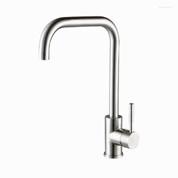 Kitchen Faucets Stainless Steel Swivel Ktchen And Cold Water Mixer Tap Single Lever Faucet J14039
