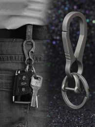 Rasc Keychains Lanyards High-end Titanium Keychain Luxury Men Car Key Chain Key Ring Ultra Lightweight Carabiner Holder the Best Gift for Men