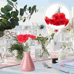 Decorative Flowers 7 Branches Artificial Bouquet Fake Simulation Flower Faux Carnation Fabric