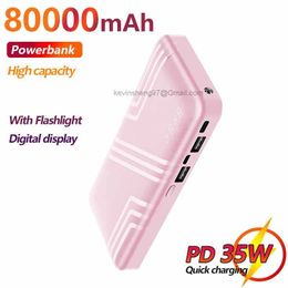 LOGO personalizzato gratuito 80000mAh Power Banks Caricabatteria esterno ad alta capacità Caricabatterie portatile PowerBank a ricarica rapida per Iphone