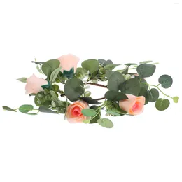 Decorative Flowers Candlestick Garland Faux Greenery Party Wreath Pendant Ring Wreaths Door Artificial