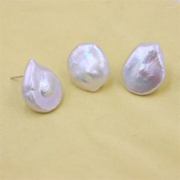 Stud Earrings ZFSILVER Whaterdrop White Baroque Freshwater Pearl 925 Sterling Silver For Women Fine Jewelry Unusual Gifts Party