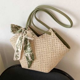 Beach Bags Small Fresh and Large Capacity Woven Bag for Women New Summer Niche Fashion One Shoulder Tote