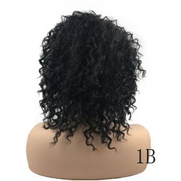 Hair Lace Wigs Women's Short Curly Hair Gradient High Temperature Silk human hair Wigs Black Side Part Wig Afro Curl natural Full Wigs for Women150% soft and comfortable