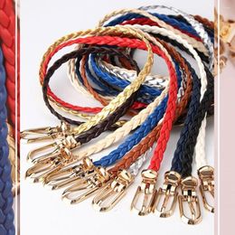 Belts Braided Belt Thin Skinny Waist Ladies Dress Cummerbands Pin Buckle Weaved Waistband For Skirt Fashion