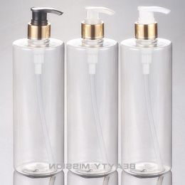 500ml 12 pcs/lot clear PET bottle with golden aluminum pump, empty lotion/hand wash/Shampoo/moisturizer/facial water Oqvmg