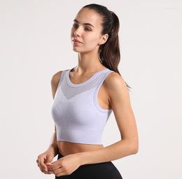 Yoga Outfit Seamless Sexy Sports Bra Women Push Up Tops Fixed Chest Pad Fitness Vest Shockproof Running Gym Clothing Top