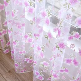 Curtain Flowers Tulle For Kitchen Living Room Bedroom Floral Sheer Curtains Home Decoration Window Treatments Voile Panel Drapes Tul