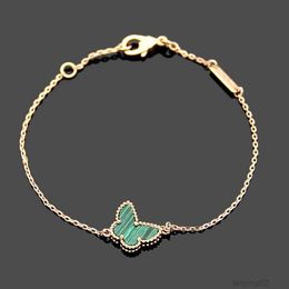 Designer Bracelets Charm Jewellery Luxury Vc Leaf Clover Mini Colored Shell Agate Butterfly Bracelet with Diamond Buckle Gold 925 By9x