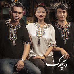 Ethnic Clothing Men Muslim Islamic Fashion Moslem T-shirts Women Embroidered Blouse Shirt Pakistan African Dashiki Clothes