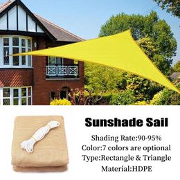 Shade HDPE Anti-UV Triangle Sun Sail Outdoor Garden Gazebo Yard Awnings Pool Beach Shelter Camping Tent Car Sunshade Cloth