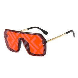 Designer Polarized Square Sunglasses Eyewear Sun Glasses Goggles for Men Womens Luxury UV400 Anti-reflection Large Full Frame Summer Sports Beach Driving Black Red