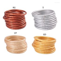 Bangle 4 Colors Gold Foil Filled Plastic Silicone Tube Bracelet Suitable For Girls Birthday Mother's Day Bride Wedding Party