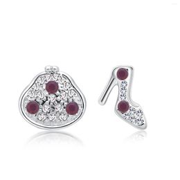 Stud Earrings ER-00208 Austrian Crystal Accessories For Women Silver Plated Korean High Heels Drop & Wholesale Wedding Gift