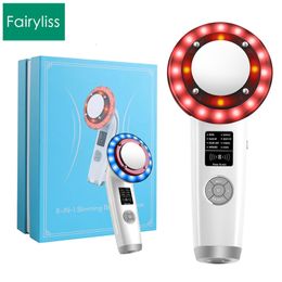 Face Care Devices 8 in 1 Ultrasound Cavitation EMS Body Slimming Massager Anti Cellulite Fat Galvanic Infrared Ultrasonic Therapy 230609