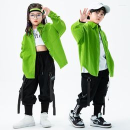 Stage Wear Kid Kpop Outfits Hip Hop Clothing Oversize Shirt Streetwear Jogger Sweat Harem Pants For Girl Boy Jazz Dance Costume Clothes