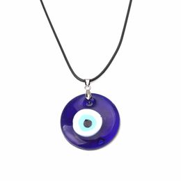 Men's Women's Evil Eye Necklace Pendant Glass Wax Rope Necklaces Accessories Jewelry Gift