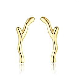 Stud Earrings 14k Gold Dendrif Style Fashion Autumn Jewerly For Women 2023 Gift In 925 Sterling Silver Super Deals