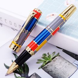 Ballpoint Pens Hero 767 Metal Rollerball Pen with Refill Beautiful Colored Ink Pen Medium 0.7mm Golden Clip for Business Office 230609