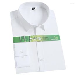 Men's Casual Shirts 2023men's Shirtstyle Dress Shirt Fiber Men Classic Quality Bamboo Solid Color Men's Social Office Wear Easy Care