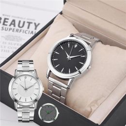 Wristwatches Couple Watches Paired Watch Gift Women Stainless Steel Luminous Clock Quartz Wristwatch Men Luxury Product Relogio Masculino