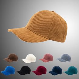 Ball Caps Corduroy Solid Colour Unisex Adjustable Baseball Cap Sun Protection Spring Summer Men Women Dad Hat Snapback