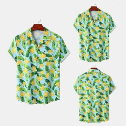 Men's T Shirts Stylish Beach Shirt Sweat Absorbing Casual Pocket Coconut Tree Printing Hawaiian Vacation Dressing Up