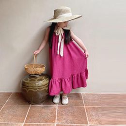 Girl Dresses Summer Toddler Dress Sleeveless Cotton Kids Beach Solid Slip Es For Girls Fashion Clothing