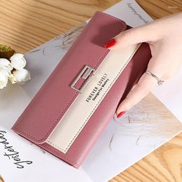 Wallets Arrival Women Long Hasp Patchwork Three Folding Clutch Bag For Female Fashionable Chic Card Coin Purse