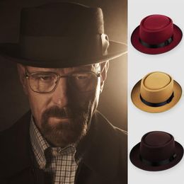 Unisex women men imitation wool hat fedora Felt Pork Pie Crushable winter Hat Dance panama Hat248E