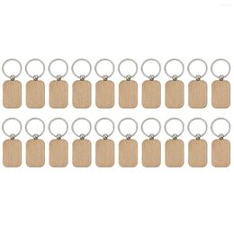 Jewellery Pouches 20Pcs Blank Wooden Keychain Diy Key Tag Anti-Lost Wood Accessories Gift