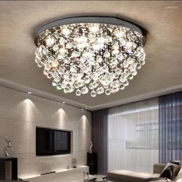 Chandeliers Led Master Bedroom Crystal Ceiling Lamp Round Living Room Simple Modern Atmosphere Warm Romantic Wedding