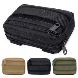 Outdoor Bags Double Layer Military EDC Pack Men Tactical Molle Waist Belt Nylon Hip Pouch Fanny Camping Hunting Accessories Utility Bag 230609