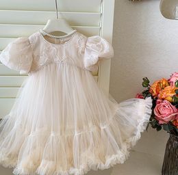 Girl's Dresses Retail Baby Girls Boutique Soft Mesh Party Dress Princess Kids Fashion Sweet Dress Holiday 2-7 T 230609