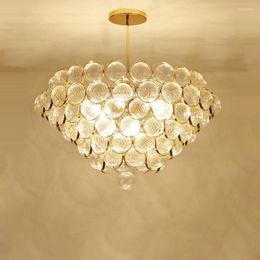 Chandeliers Led E14 Postmodern Iron Glass Gold Lustre Chandelier Lighting Suspension Luminaire Lampen For Dinning Room