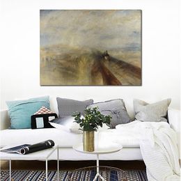 Landscape Canvas Art Rain Steam Speed The Great Western Railway Joseph William Turner Handmade Contemporary Paintings