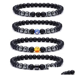 Chain Frosted Black Bead Anklet Magnet Feet Bracelet Ankle Foot Jewellery Gifts Drop Delivery Bracelets Dhlvq