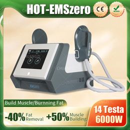 Hot HI-EMT EMS Body Muscle Sculpt Stimulator 14 Tesla 6000w High Intensity Electromagnetic Slimming Fitness Equipment For Salon