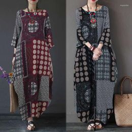 Ethnic Clothing European Station Printing Retro Plus Size Long Skirt Fashion Muslim Spain Abaya Islamic Women