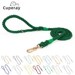 Dog Collars Leashes Macaron LeashCotton Ombre Rope Pet Leash for Dogs Braided Handmade Organic Cotton Tie Dyed Walking Training Z0609