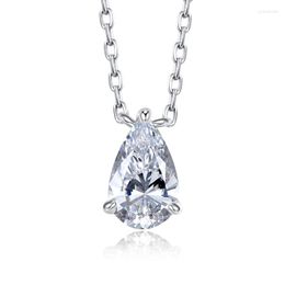 Chains European And American S925 Silver Pear Shaped Water Drop Necklace For Women With High Carbon Diamond Overlapping Clavicle Ch