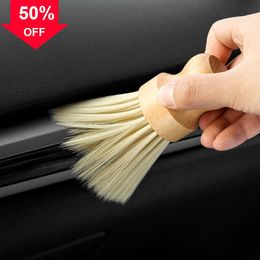 New Detailing Brushes Cleaning Brush for Circular Details of Car Air Conditioning Vents Dashboard Air Outlet Wheel Brush Dust Remove