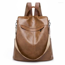 School Bags Tilorraine European And American Women Bag Backpack Large Capacity Student Travel Soft Leather Personality