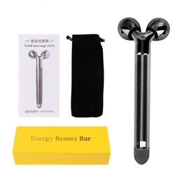 Face Care Devices 3D Roller Massager Golden Beauty Bar Electric 360 Rotate Thin Body Lifting Tool Relax Ball 230609